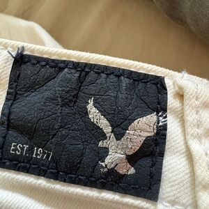 American Eagle Outfitters Leather Logo Patch - Black & Cream